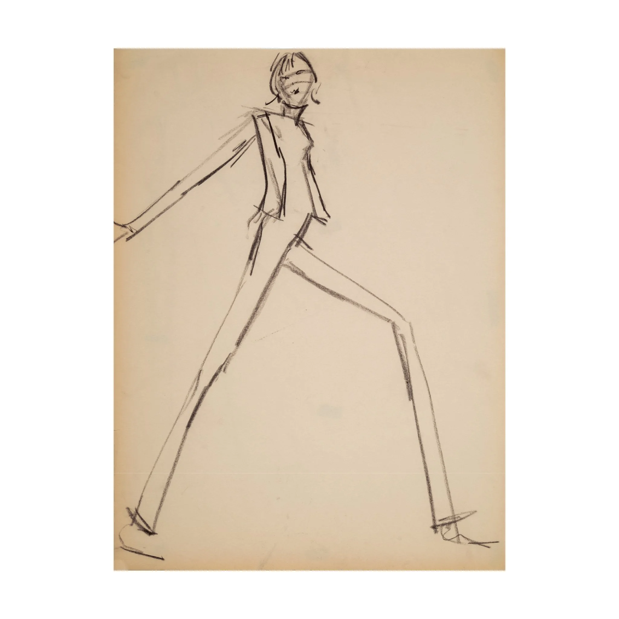 Woman Modeling Cream backround