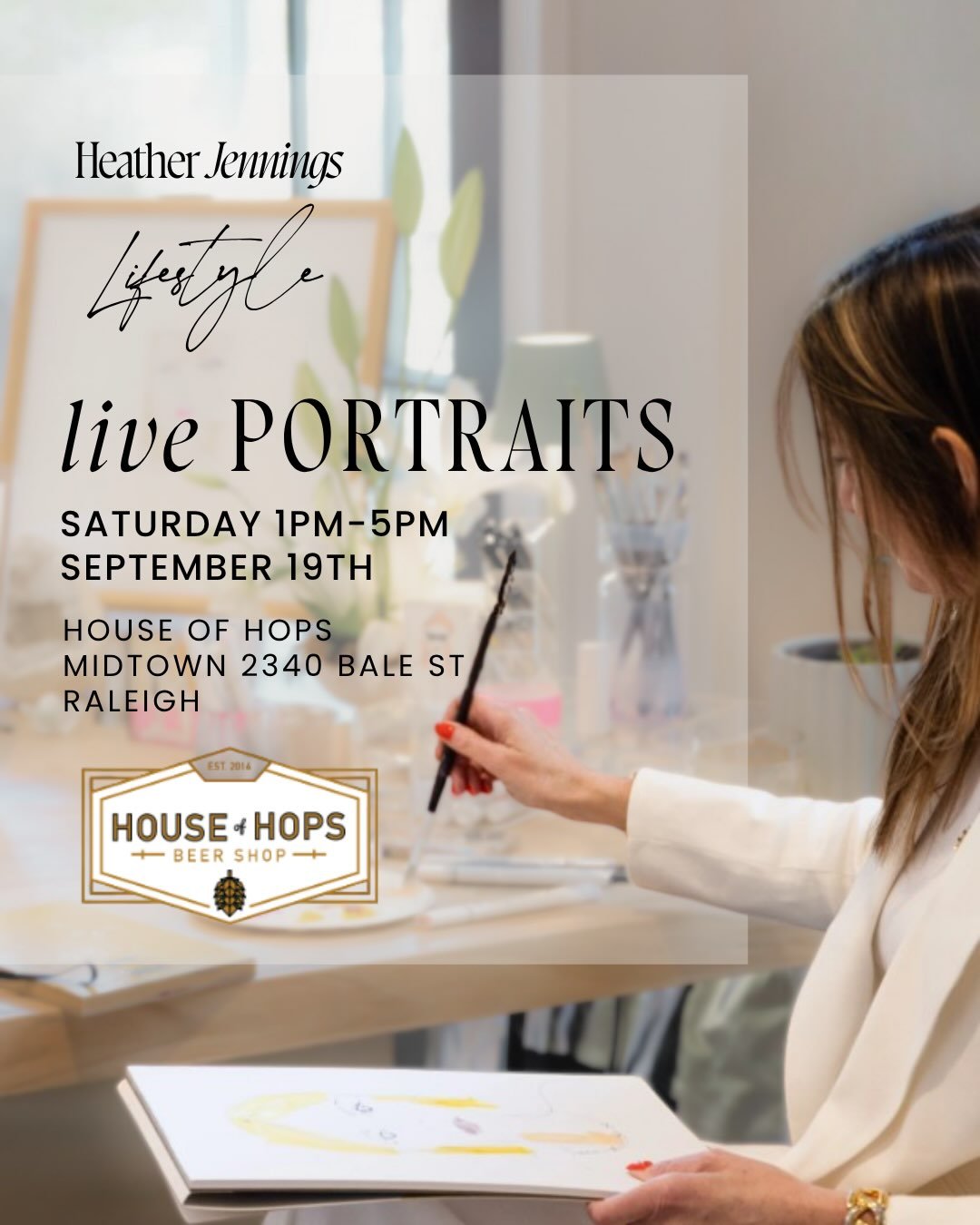 This Saturday I&rsquo;ll be at House of Hops Midtown doing live portraits from 1&ndash;5pm! ✍️

I love getting to draw people in real time. There&rsquo;s something so fun about capturing someone quickly, with just a few lines, colors and little detai