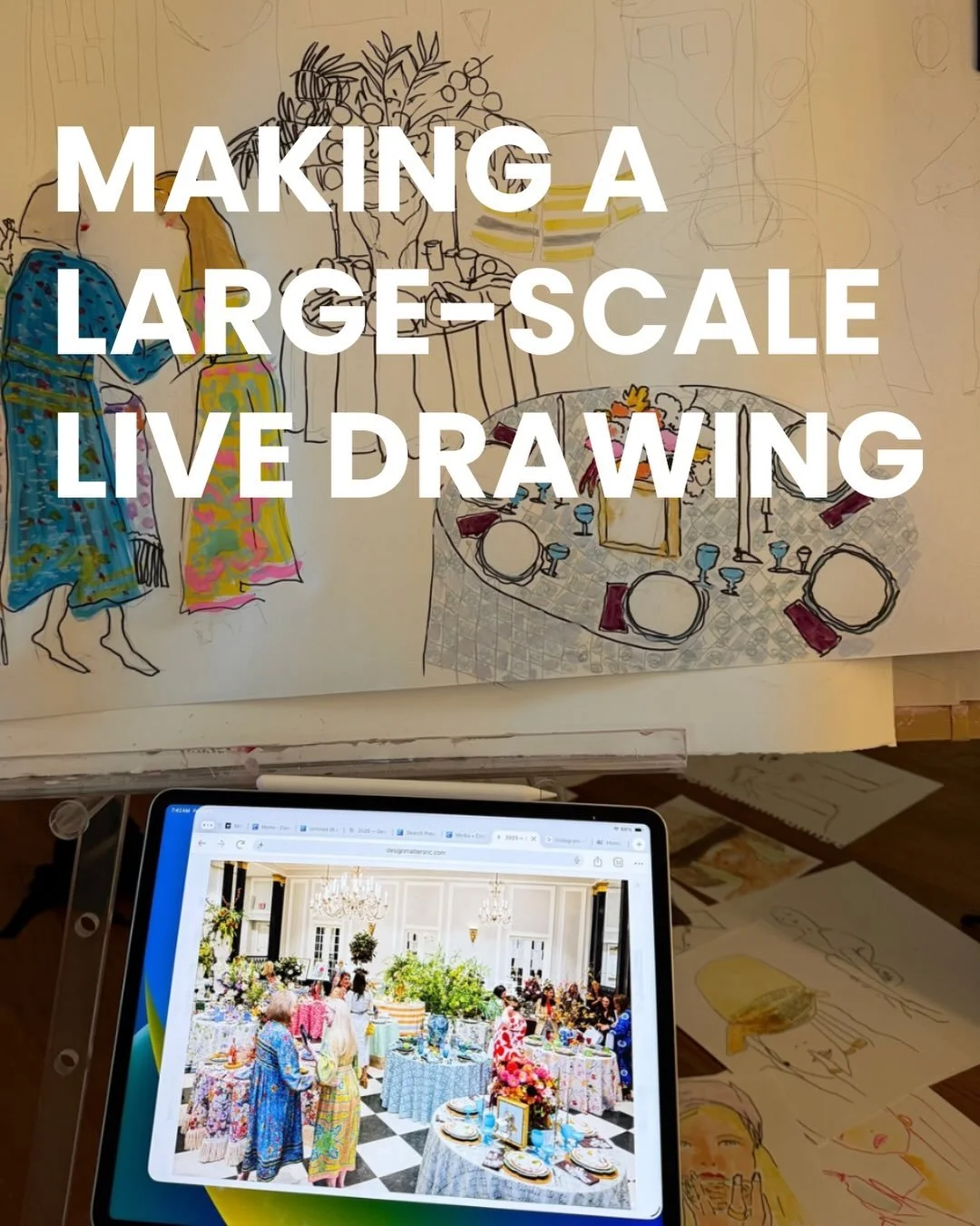 I&rsquo;m so excited to be part of @designmattersnc this year!

On opening night, Wednesday, I&rsquo;ll be creating one of the biggest live drawings I&rsquo;ve ever done, and I can&rsquo;t wait to see it come to life in the room.

There&rsquo;s somet