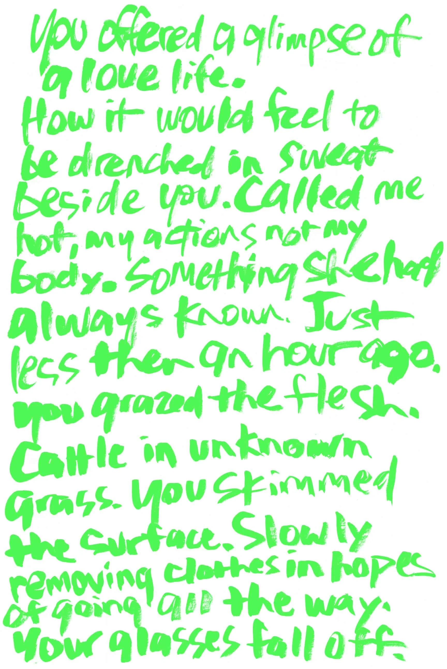 SCREEN PRINT GREEN POETRY