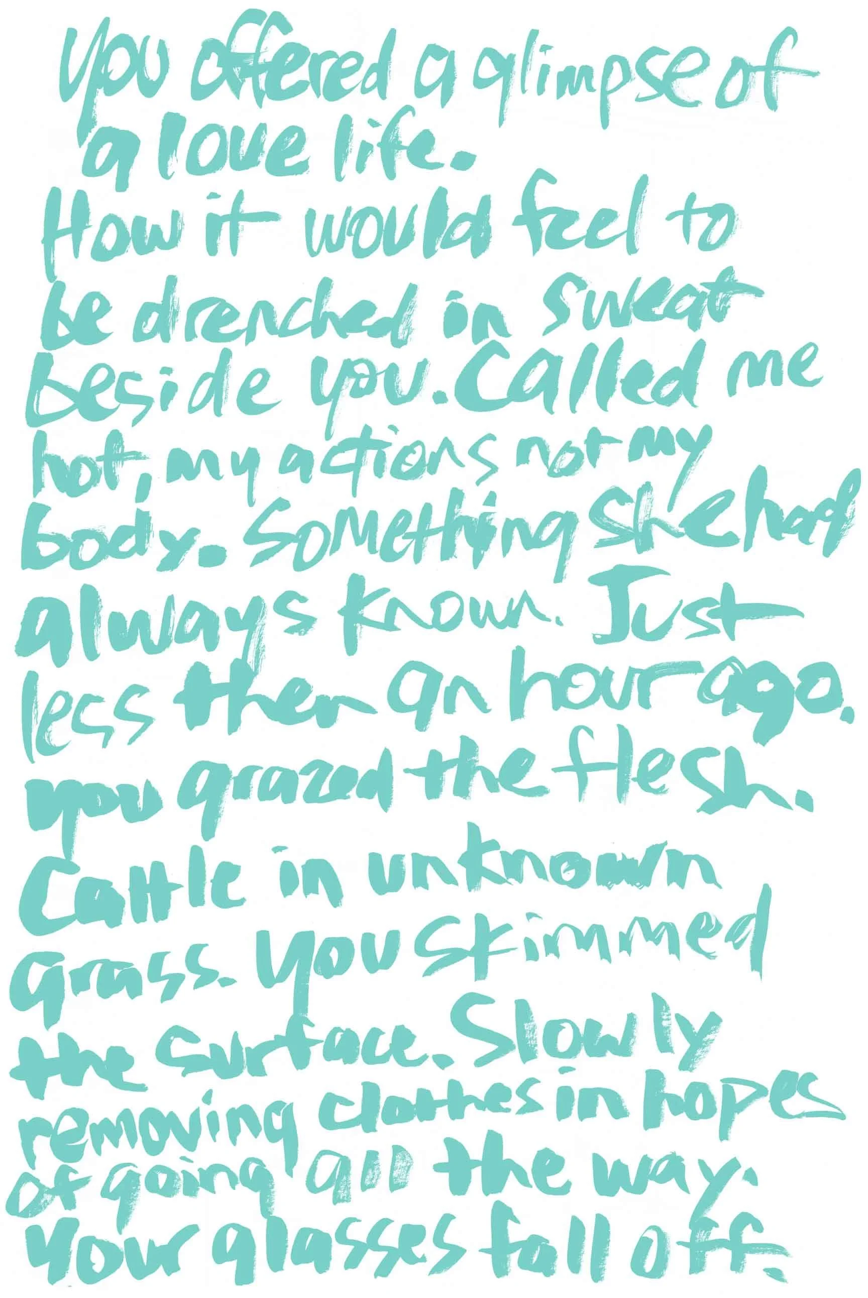 SCREEN PRINT TEAL POETRY