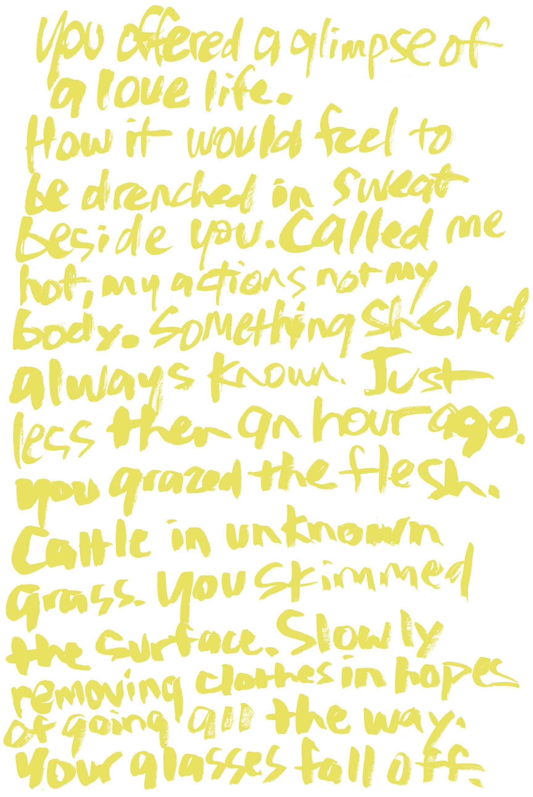 SCREEN PRINT MUSTARD POETRY