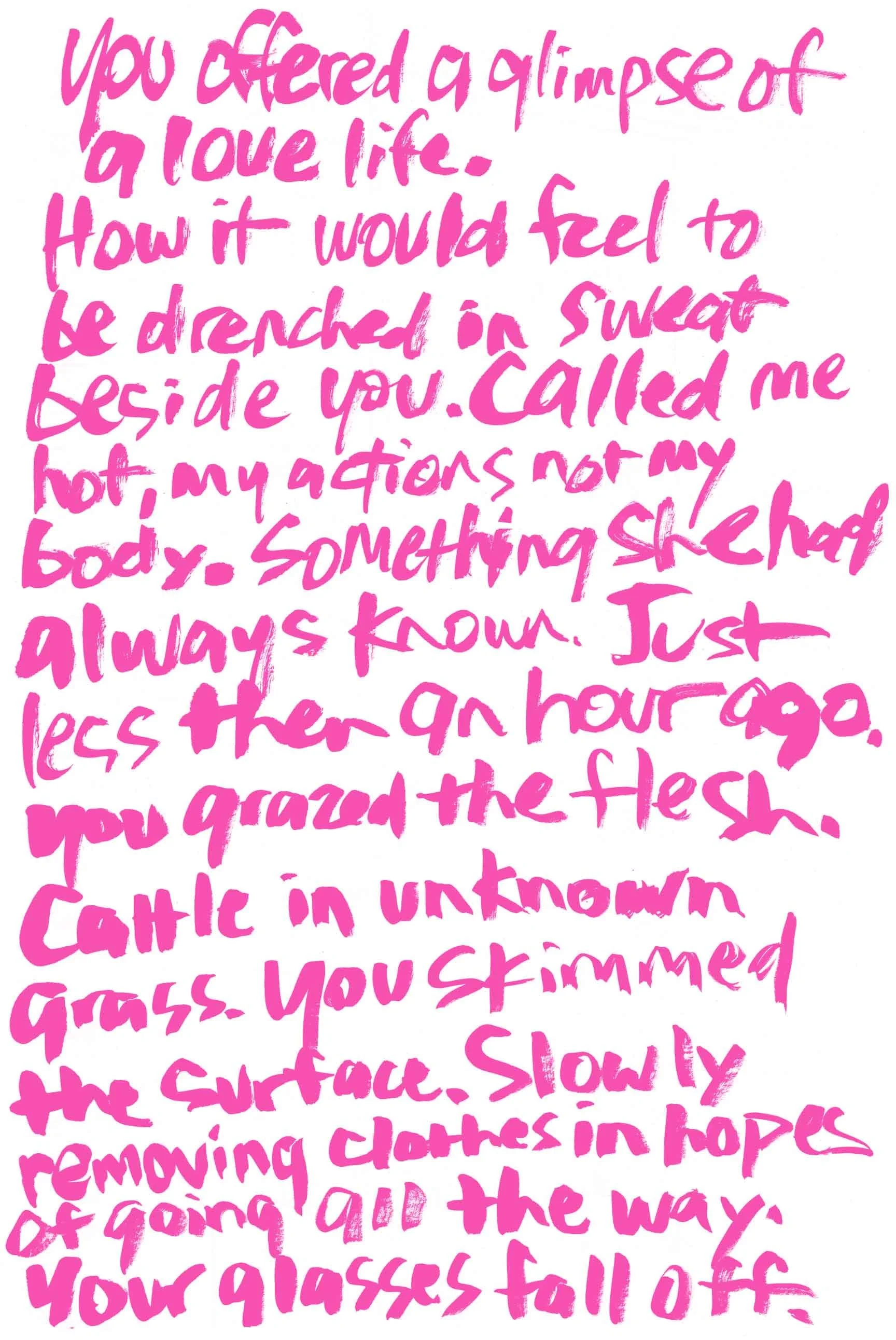 SCREEN PRINT PINK POETRY