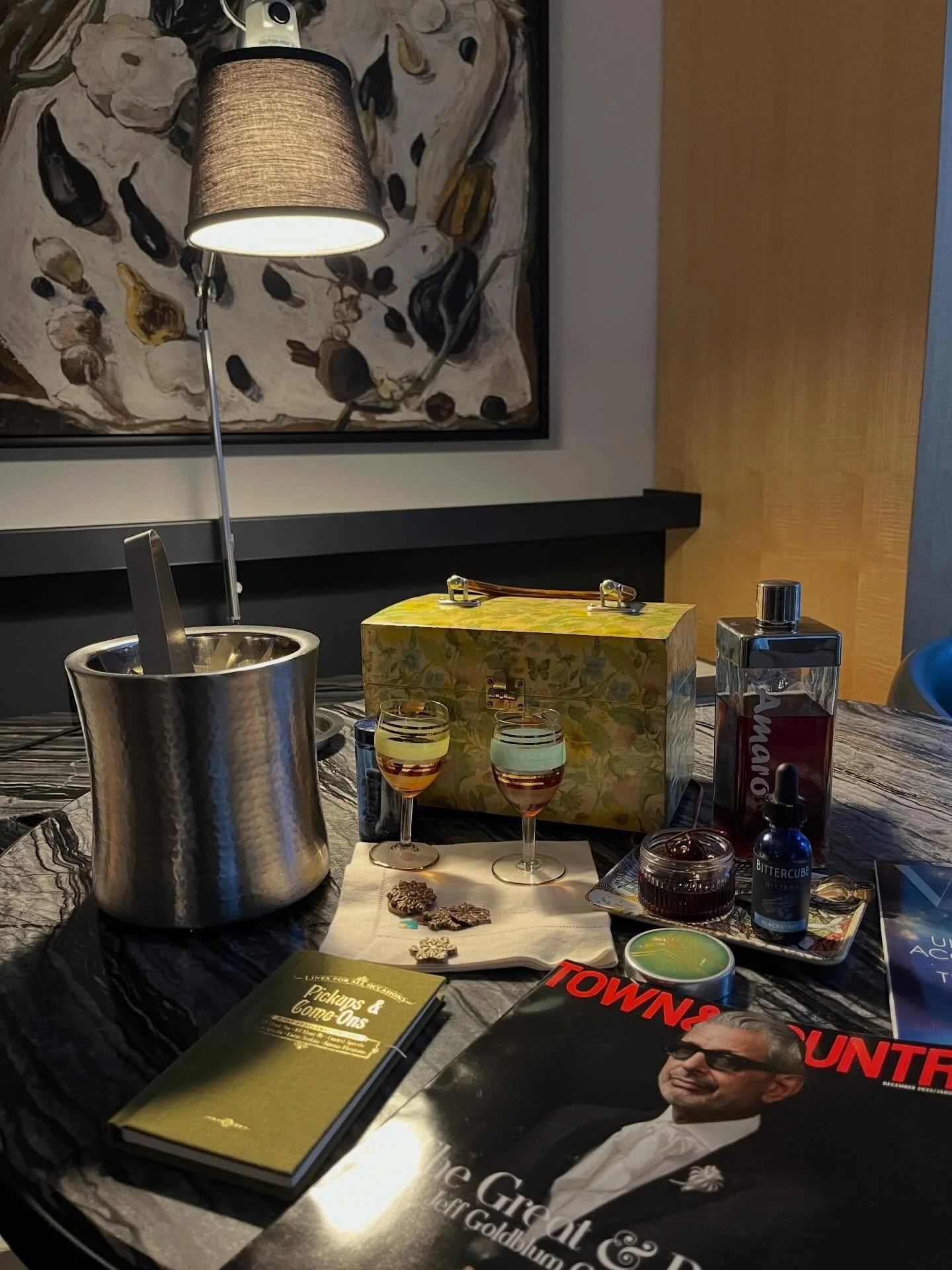 Living our best life thanks to our traveling bar! Manhattan&rsquo;s on tap! #kpslab