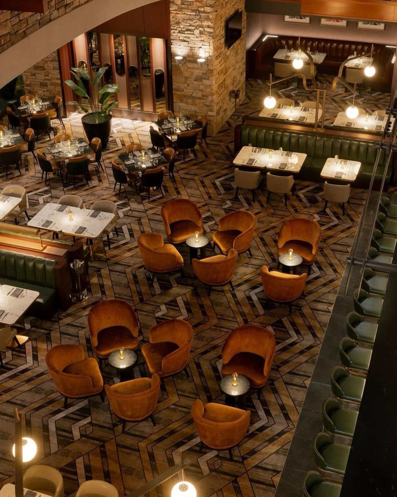 At Gordon Ramsay Steak in Vancouver, our flooring plays a foundational role in shaping exceptional guest experiences. Custom designed, cushion backed carpet tile elevates restaurant ambiance by cutting noise and delivering visual impact that performs
