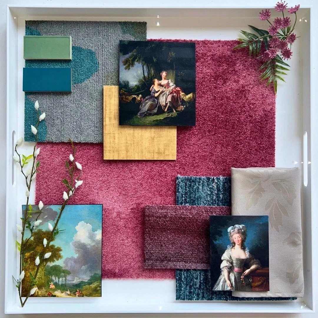 A balance of ornate detail with a sense of light-hearted romanticism, this palette reflects the elegance and playful sophistication of the Rococo art movement, popularized in 18th-century France. Embracing a carefree tone juxtaposed with delicate det