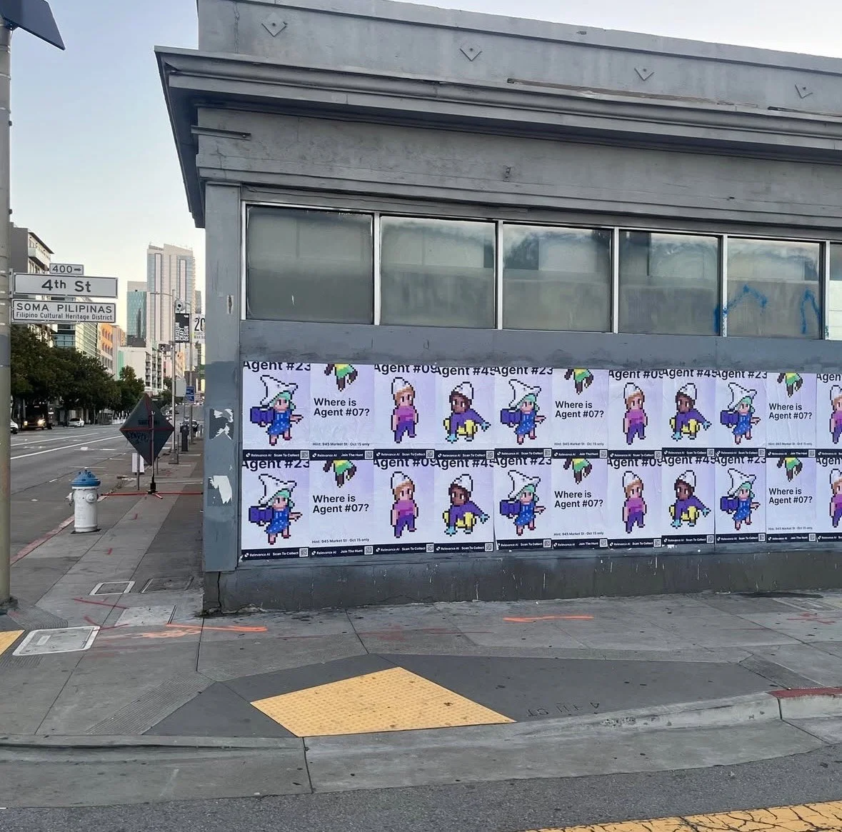 Street-level poster advertising using wheat paste installations to blanket high-traffic zones with bold visuals and repeat brand exposure.