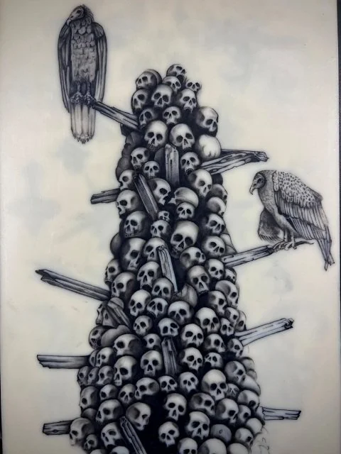 bone_merchant tattoo artist - skull tower