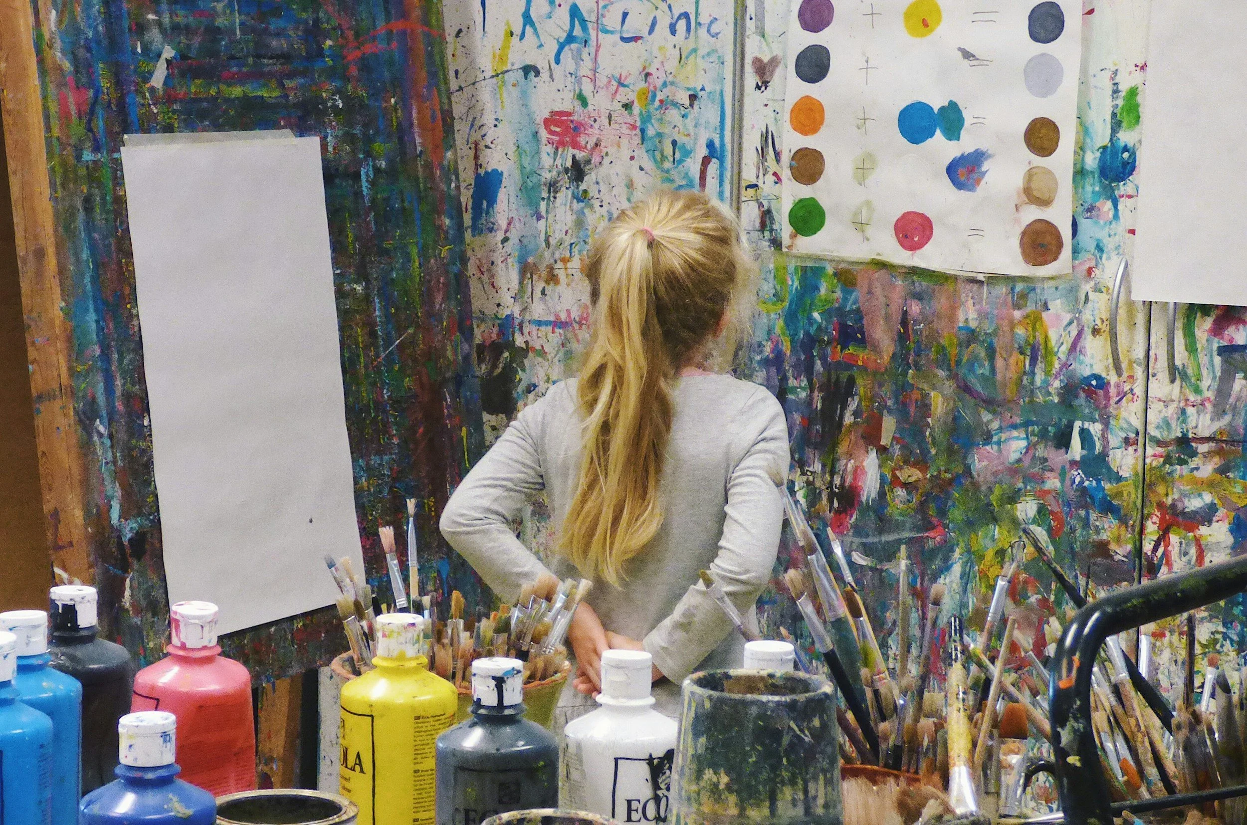 woman in artist studio