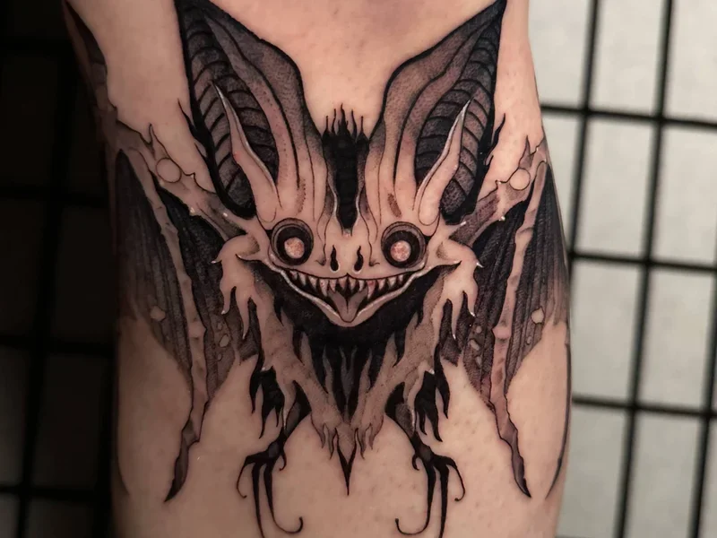 tattoo by Ella Baer - crazy bat