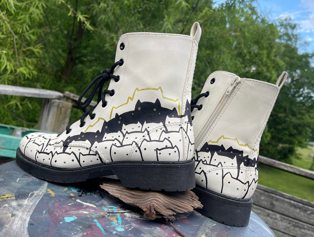 boots with sharpie art