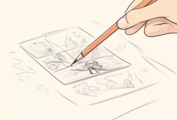 pencil drawing a storyboard