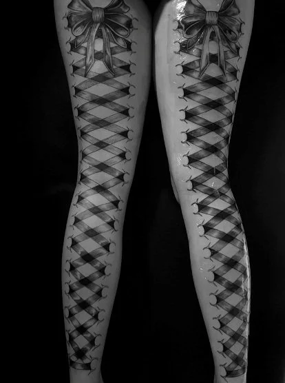 bone_merchant tattoo artist - back of legs tattoo