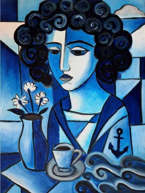Artist-Silvia Hametaj- Cubist art - Anchor of Memory