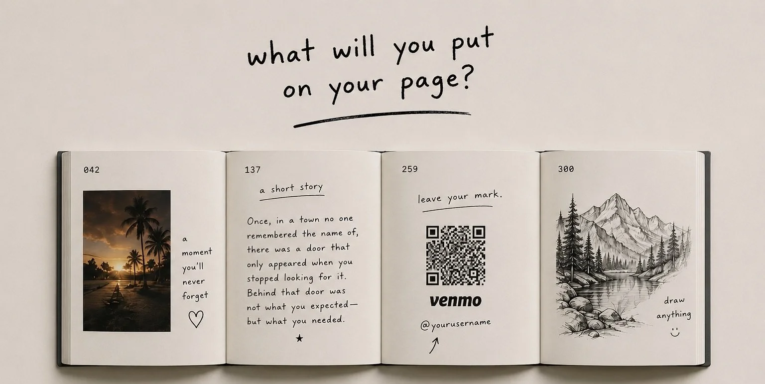 300 strangers to write a book...what will you put on your page?