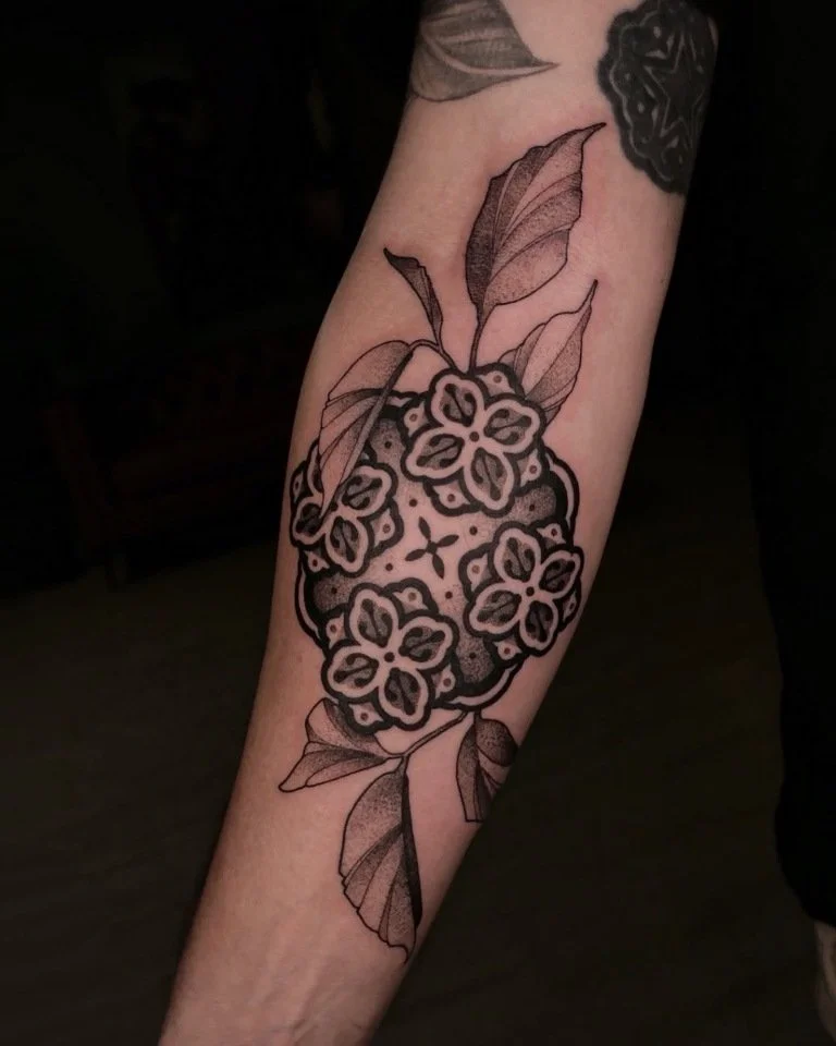 Tattoo Artist - AnEcho - black and gray floral ornamental tattoo