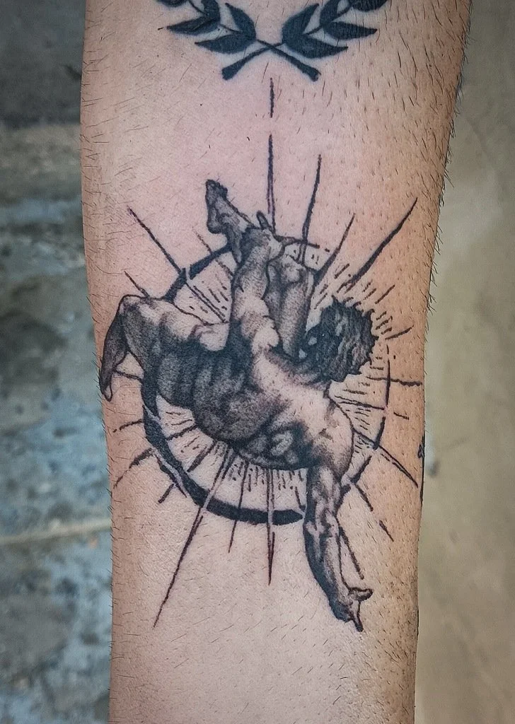 black and grey tattoo by Houssam Mahmoud Gebara