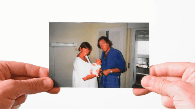 gif of a photo with a person disappearing