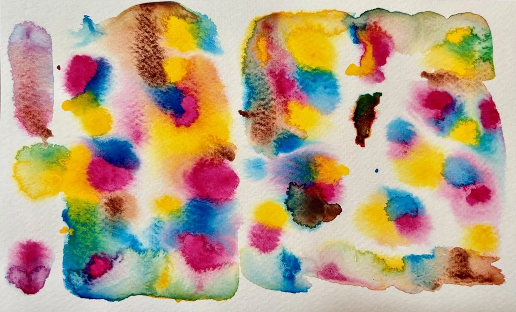 Abstract Art by Sada Stavrum - water color, many color dots