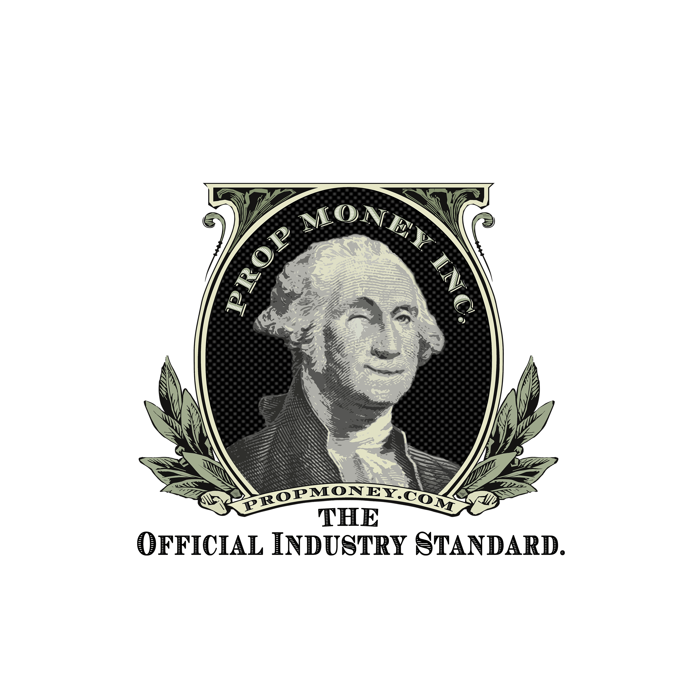 png logo for Prop Money Inc. - has George Wasington's image from a 1 dollar bill winking