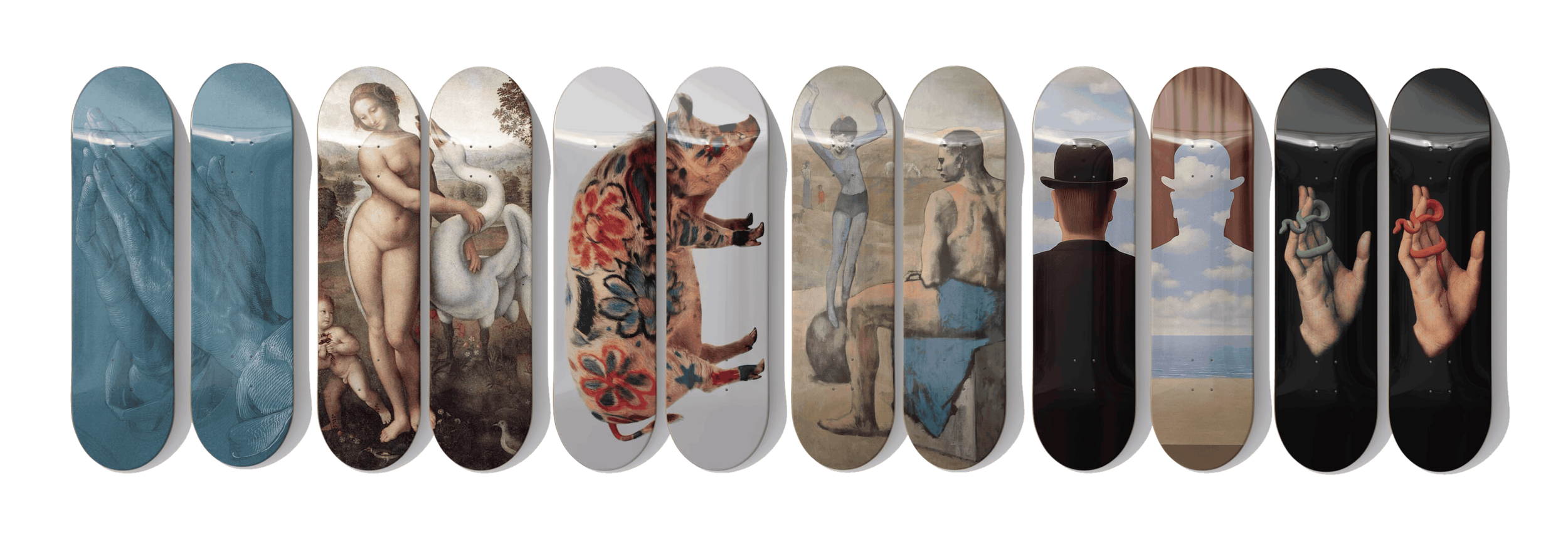 skateboard deck art - classical artworks