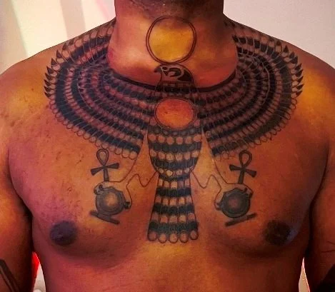 bone_merchant tattoo artist chest eagle tattoo