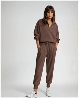 fashion model in brown outfit
