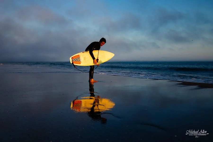surf photography - surfer with yellow board