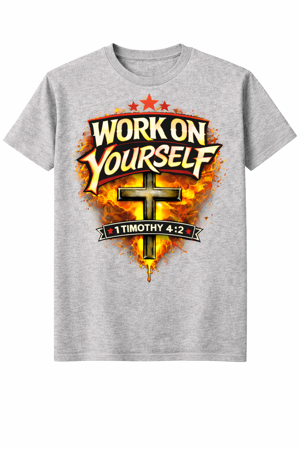 Work On Yourself™ Flame Cross Tee