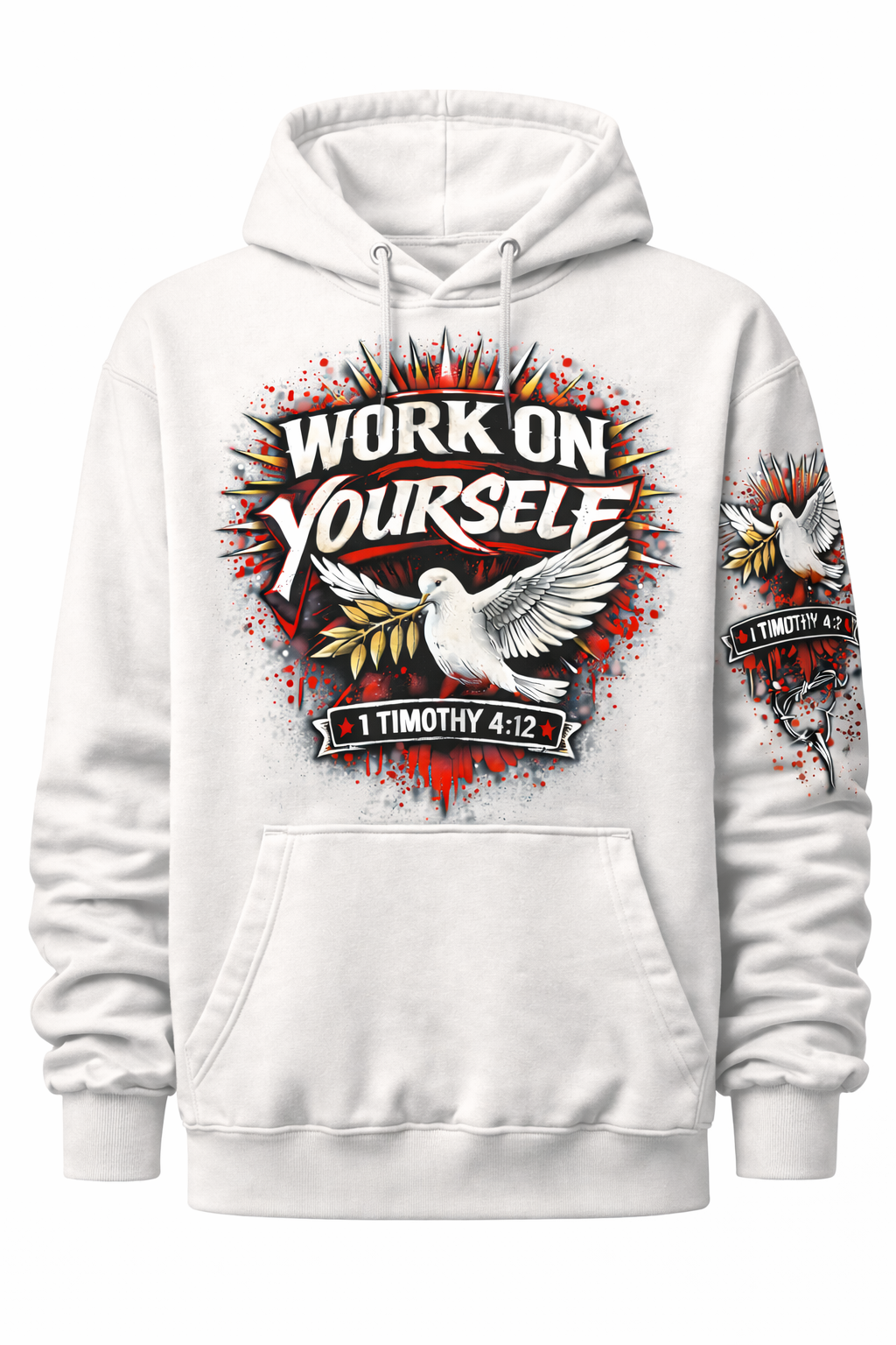 Work On Yourself Dove Hoodie