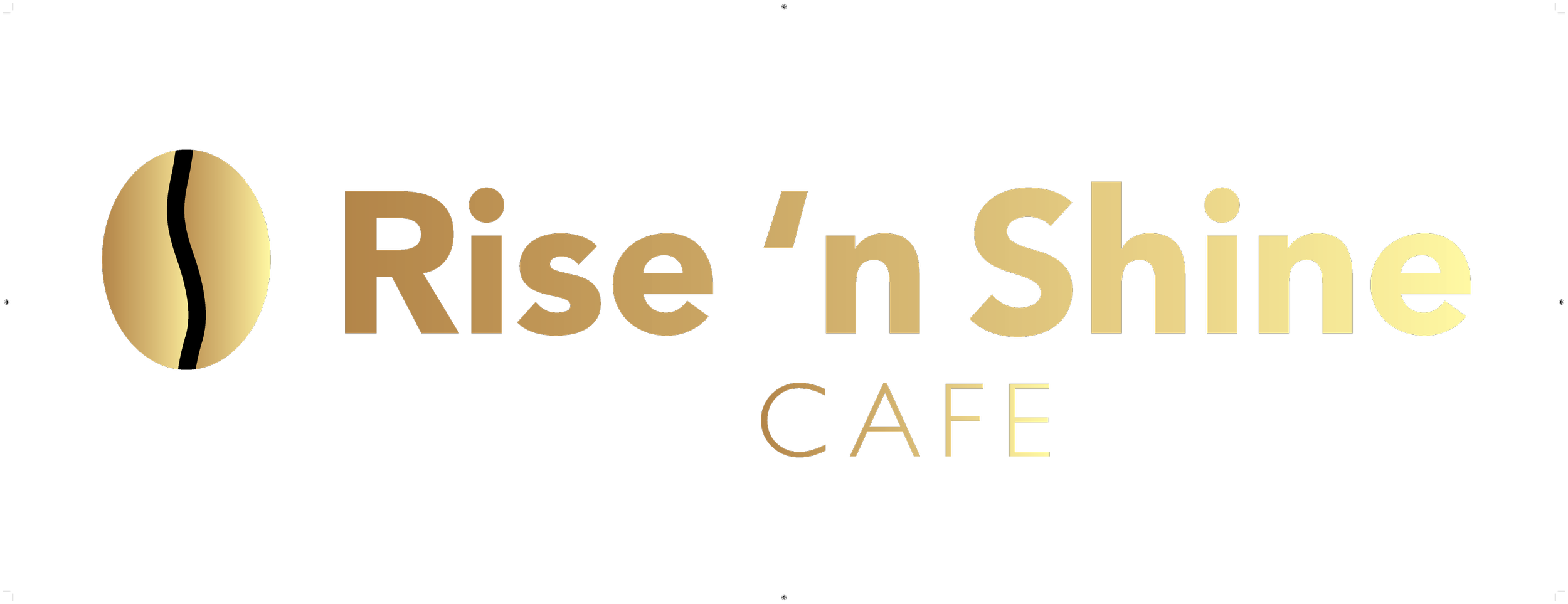 Rise 'n Shine Cafe Logo in gold