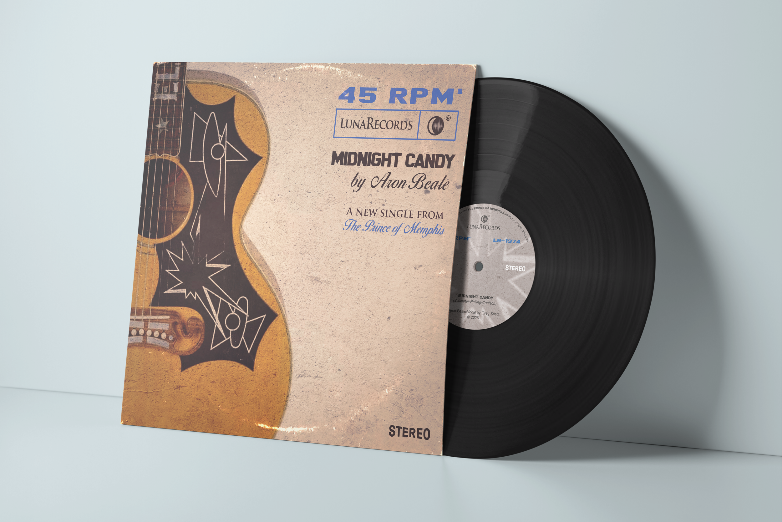 Photo of record sleeve for Midnight Candy with record sticking out
