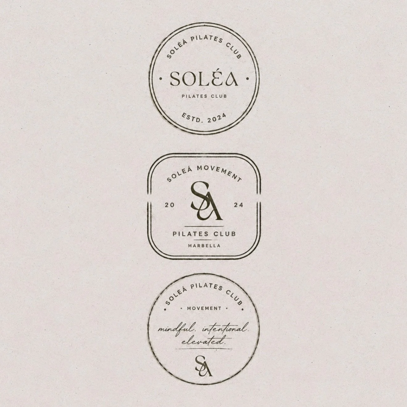 Sol&eacute;a pilates | A boutique Pilates brand inspired by Mediterranean mornings, coastal calm, and intentional movement.  Check out my website to create your dream brand #branding #visual identity #pilateslogo #logo