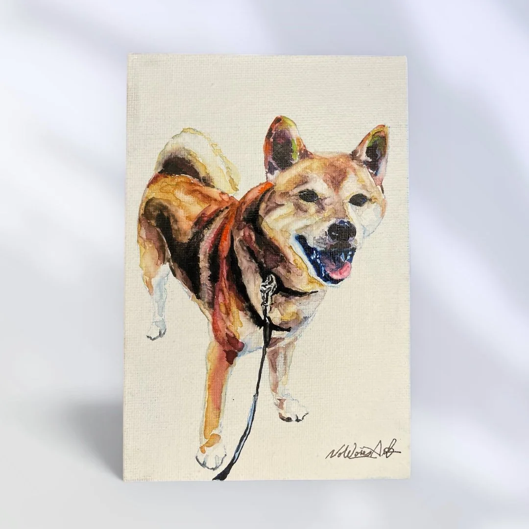 水彩画の犬の絵」