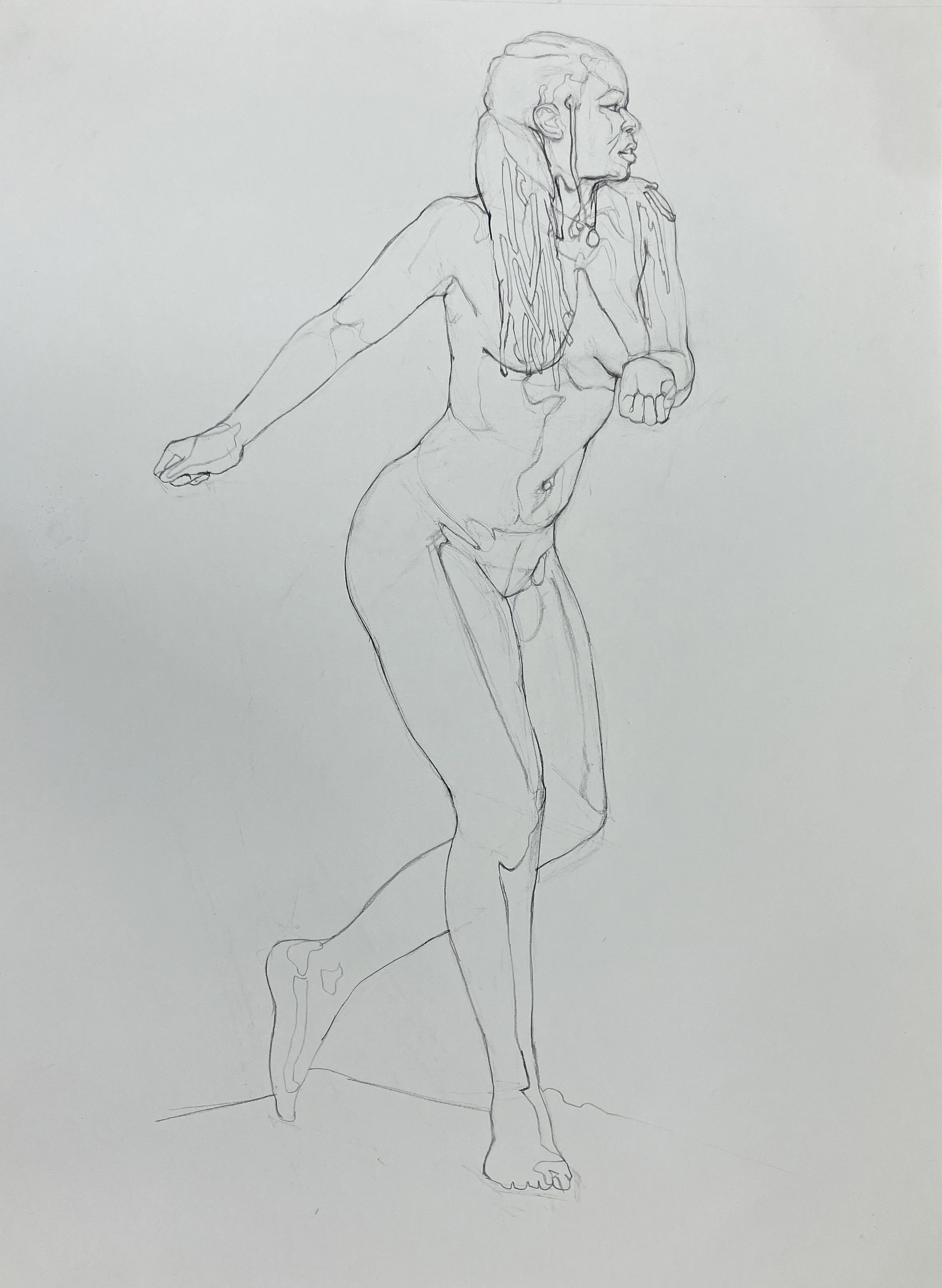 "Contour Study", 18"x24", Charcoal on Paper