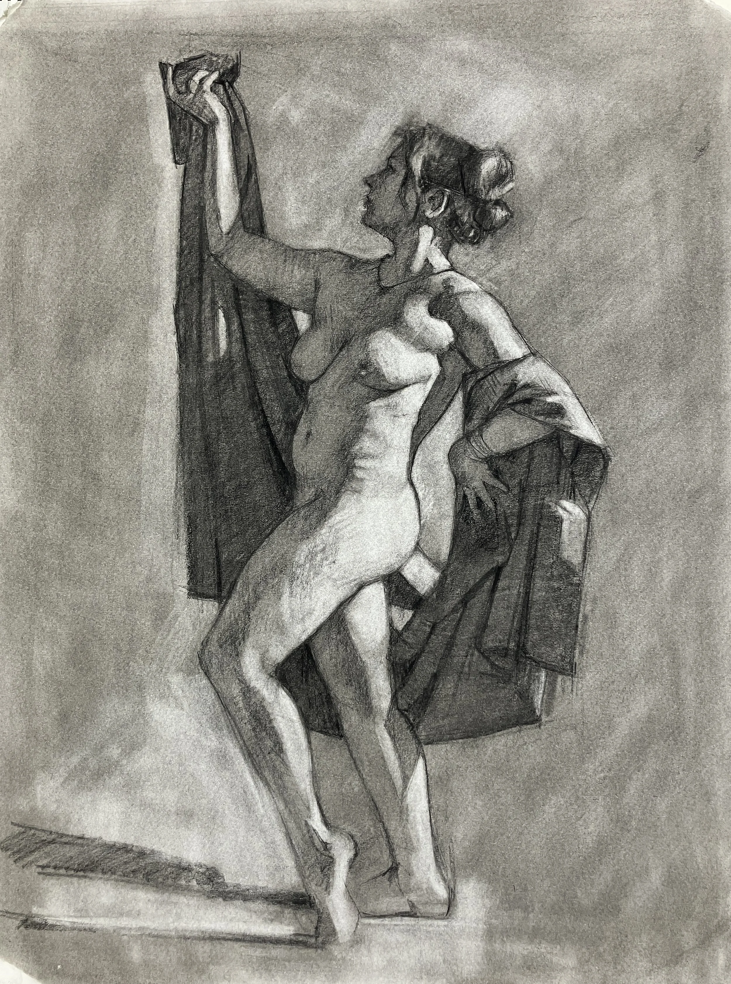 "Full Value Study I", 18"x24", Charcoal on Paper