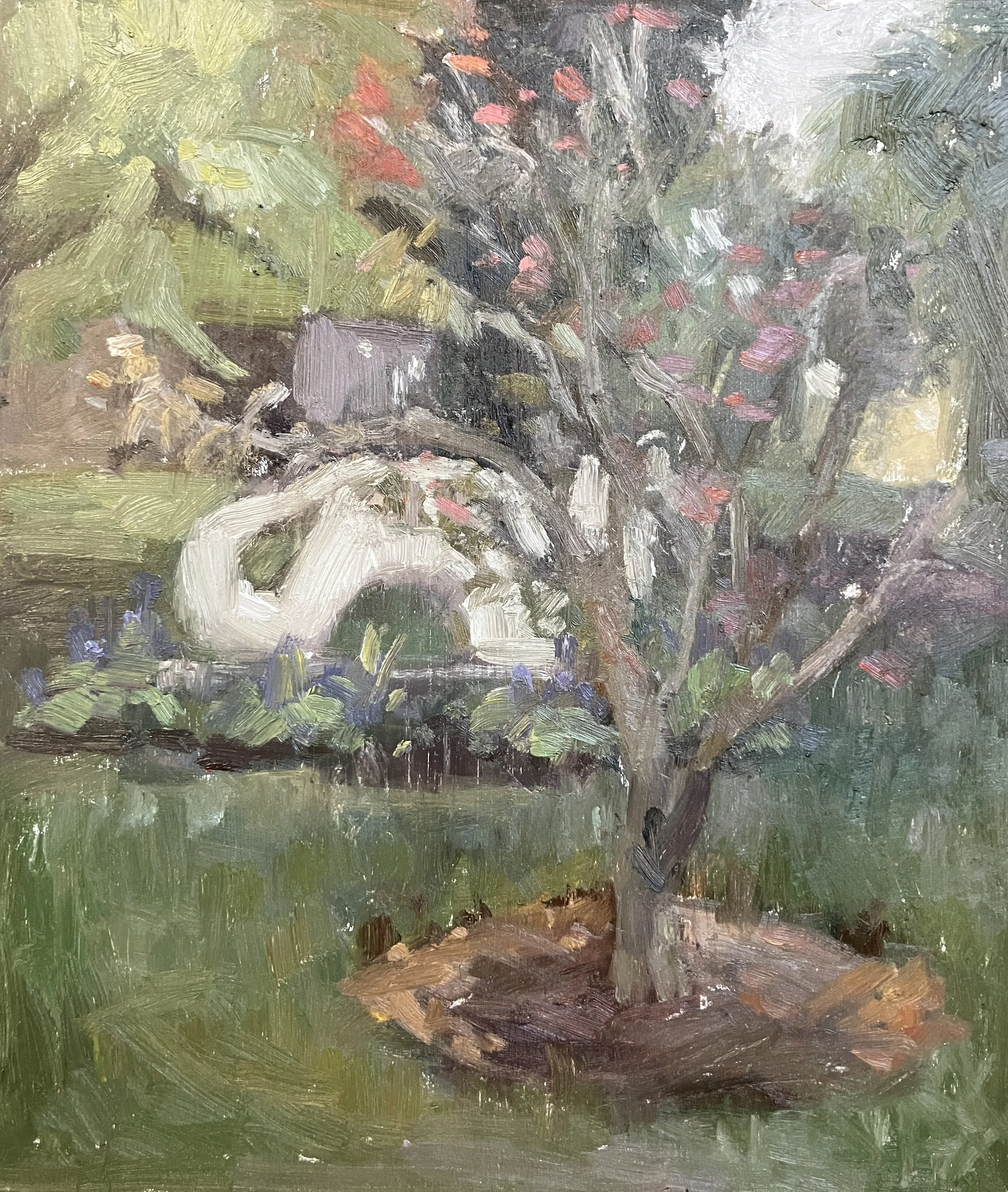 "The Maple and the Worm", 12"x14", Oil on Masonite