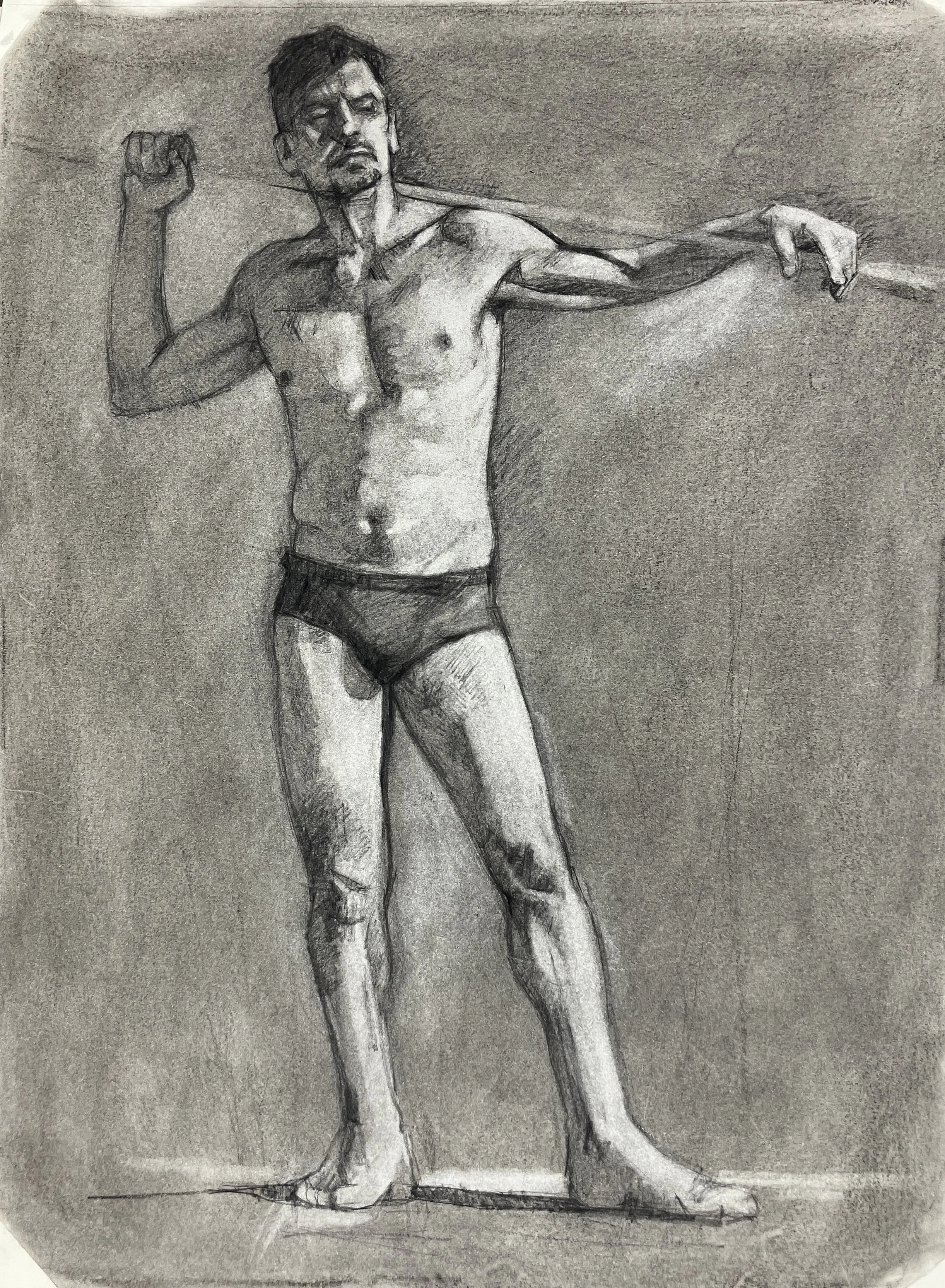 "Full Value Study II", 18"x24", Charcoal on Paper