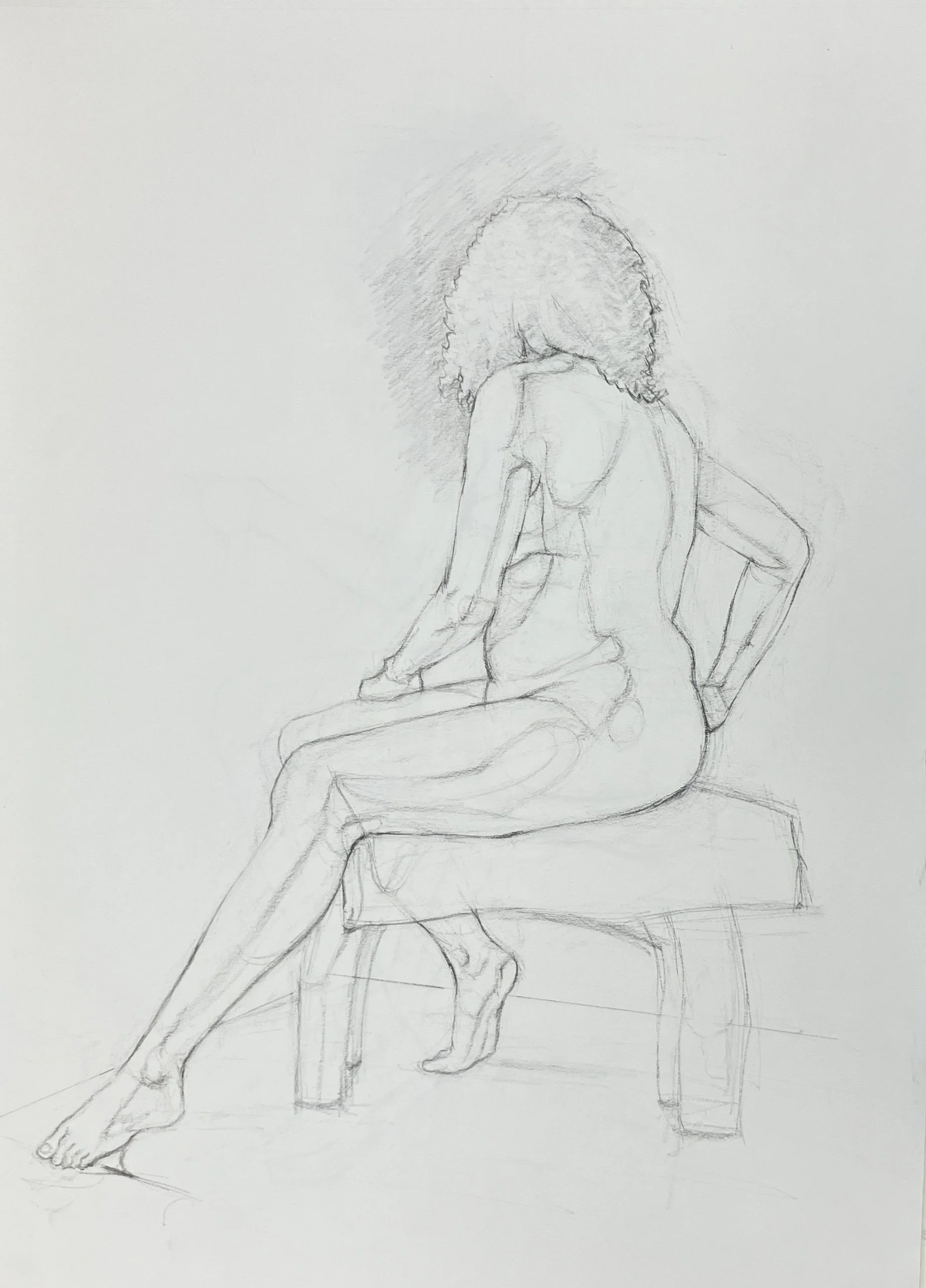 "Contour Study I", 18"x24", Charcoal on Paper