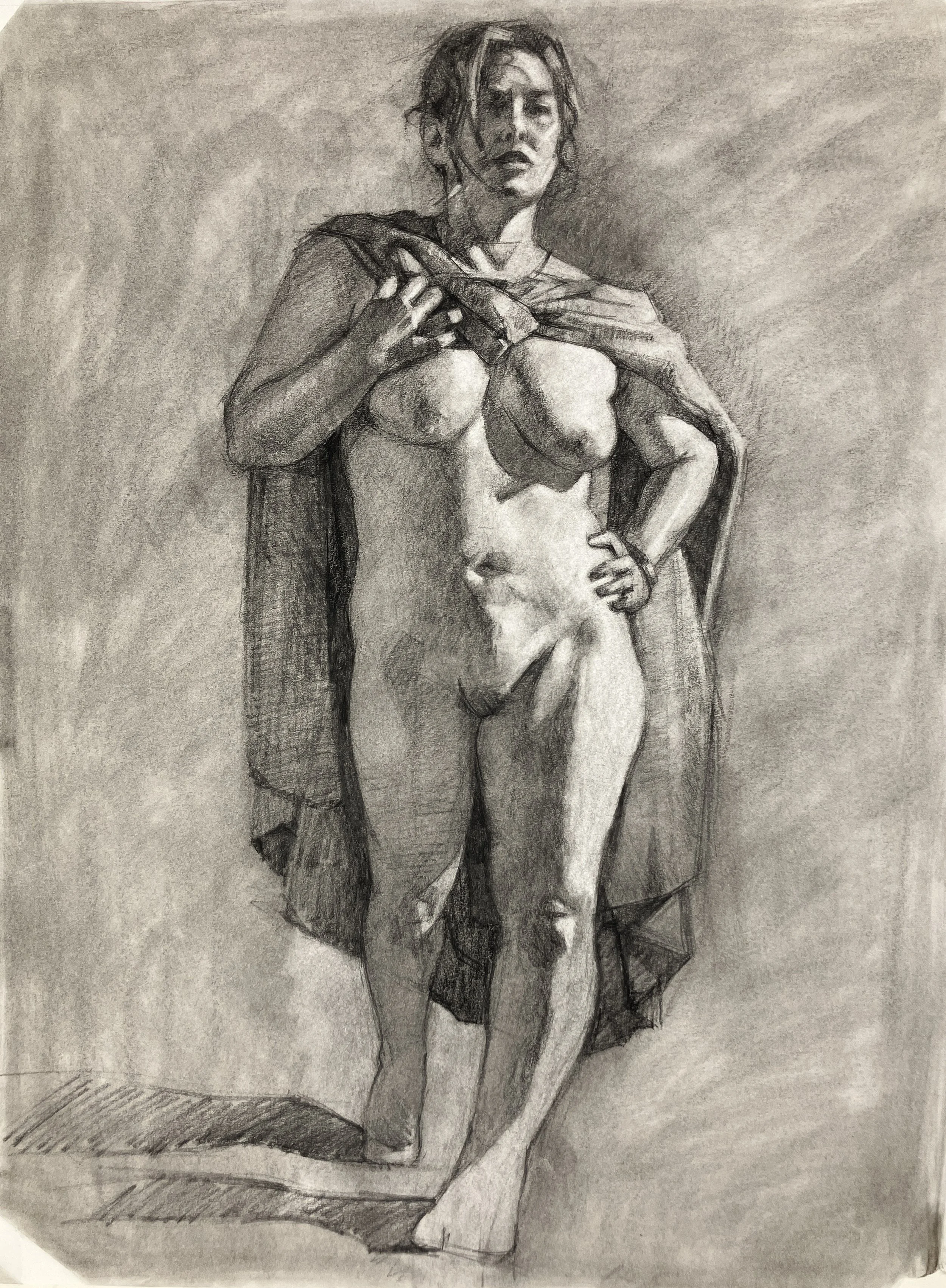 "Full Value Study III", 18"x24", Charcoal on Paper