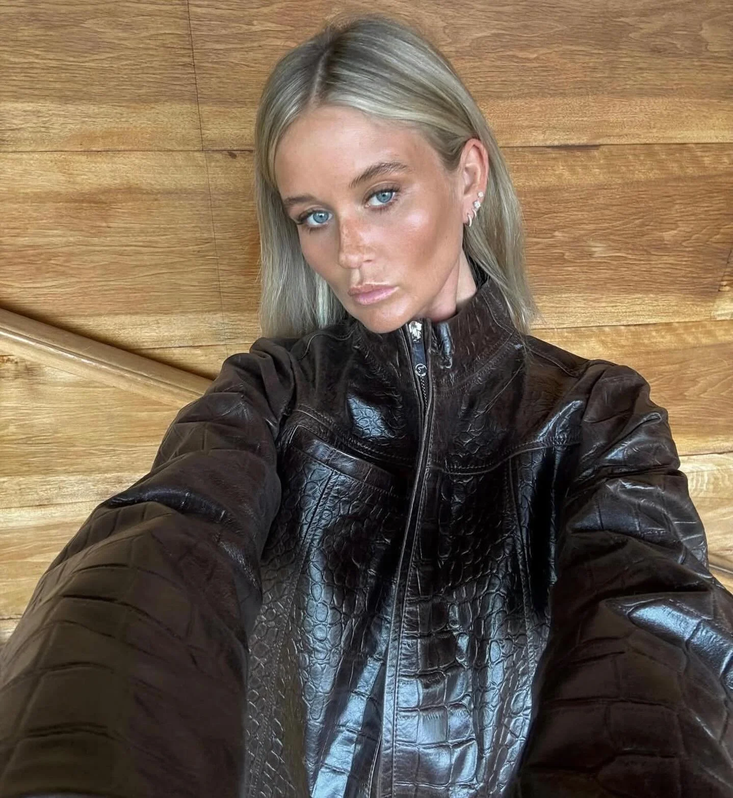 @josefinehj always in classic diamond hoops and studs - mixing solitaire and emerald-cuts.

Get the look with our:
- Small Tulip Diamond Studs
+
- Medium Emerald-cut Diamond Studs