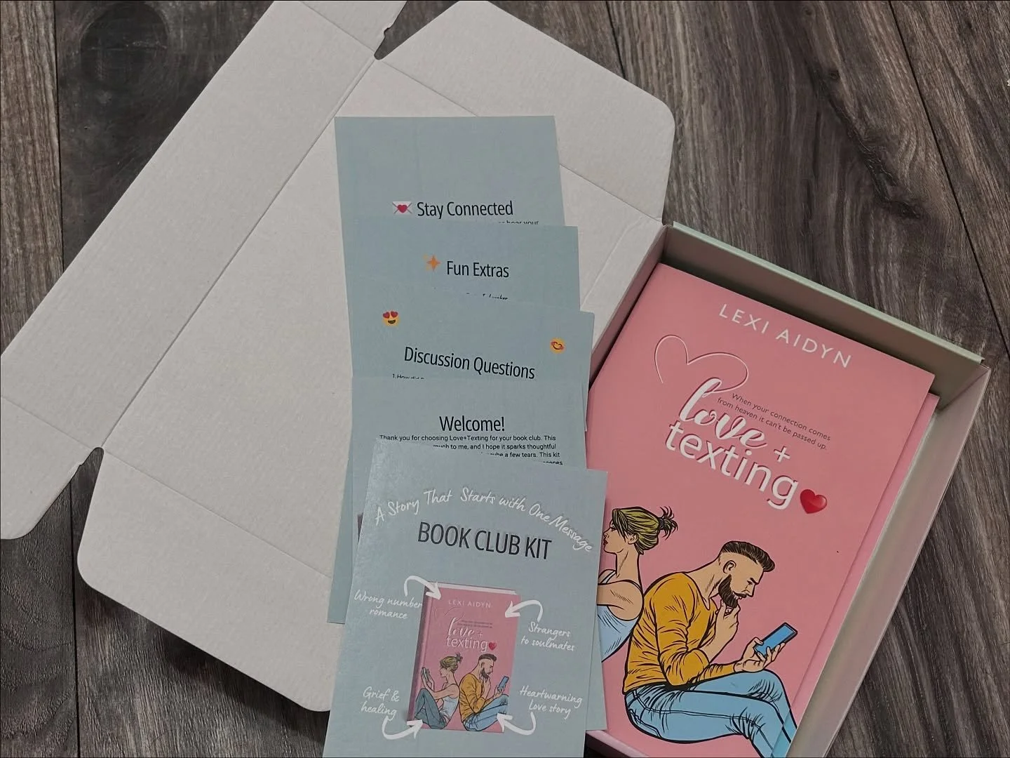 📚💬 Calling all romance book clubs!

Looking for your next heartfelt read? The Love + Texting Book Club Kit is here &mdash; made just for readers who adore stories about connection, timing, and second chances. 

What&rsquo;s inside:
-Discounted copi