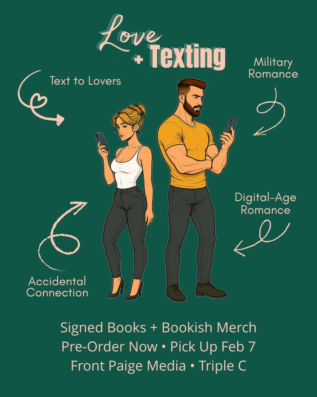 Pre-order your signed copy of ❤️Love+Texting 📱 
and grab some bookish merch, then pick it all up in person 
at the @frontpaigemedia  Event on Feb 7 at @triplecbrewing 
Limited quantities available &mdash; once they&rsquo;re gone, they&rsquo;re gone.