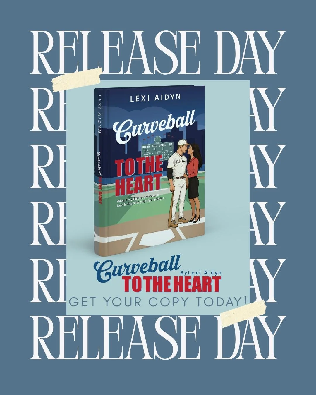 ❤️ IT'S HERE! ⚾

Curveball to the Heart is officially out TODAY, and I cannot believe this moment is real.

This story actually came to me back in 2022 while I was still writing Mine2Love. I had to stop everything just to get the outline out of my he