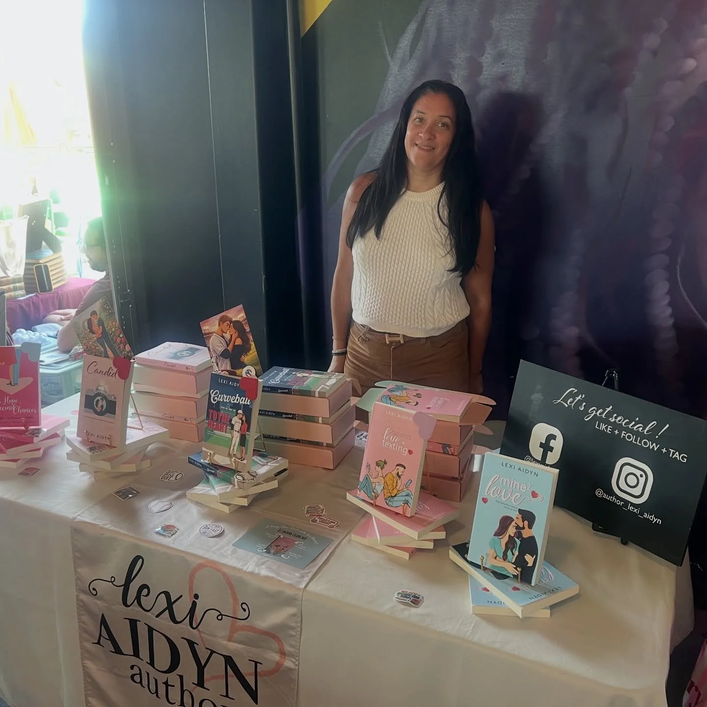You KNOW I love connecting with readers, and today has been one for the books! Still 2 hours left so come find me at my table and let&rsquo;s chat! 📚 #BookSigning #IndieAuthor #LexiAidyn #SupportLocal​​​​​​​​​​​​​​​​