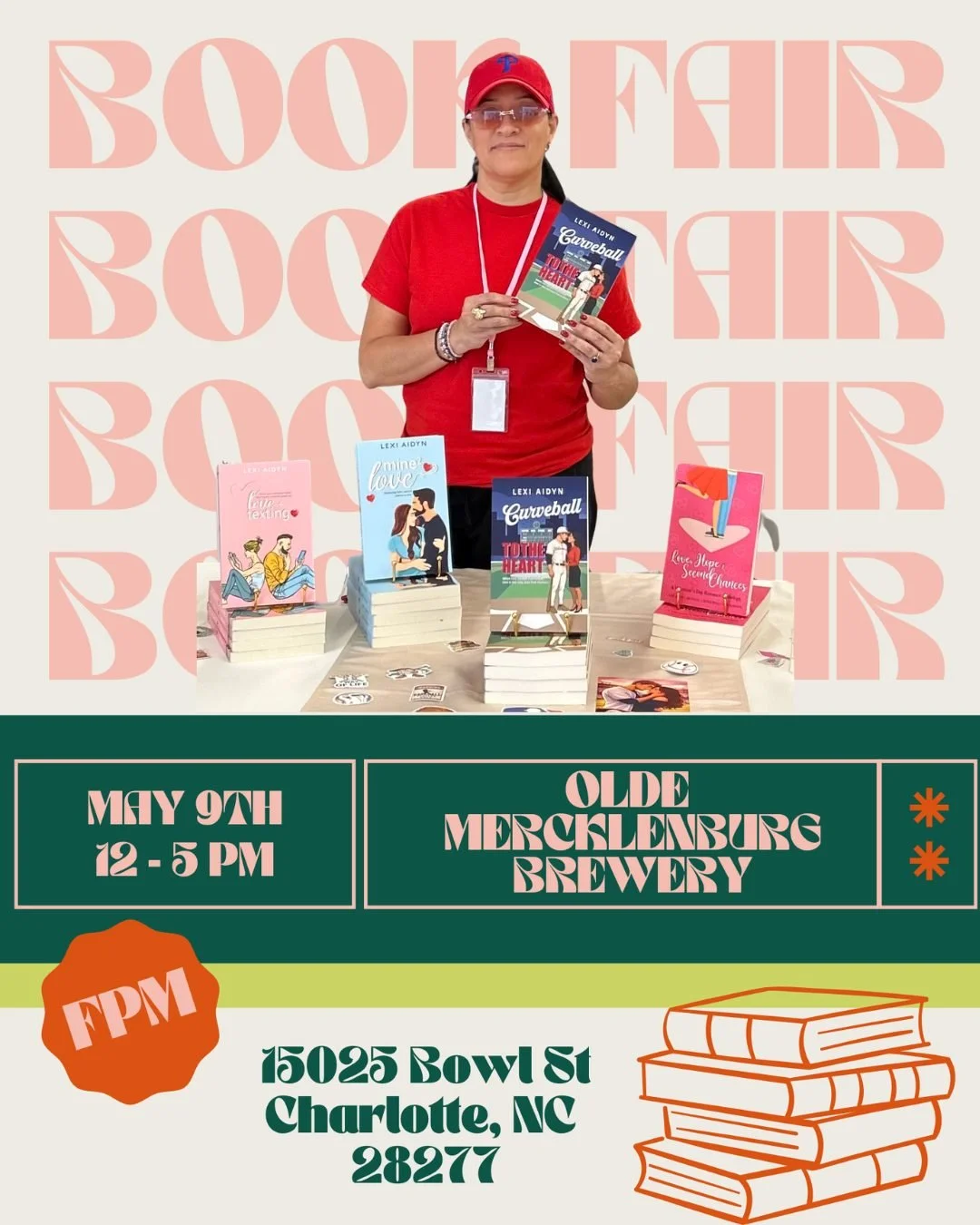 One week away and I am already excited. I will be at the @frontpaigemedia Book Fair next Saturday, May 9th, at @oldemeckbrew  from 12 to 5pm. 

Come out, grab a signed copy, and say hi in person. See you there.

#lexiaidyn #bookfair #charlottenc #spo