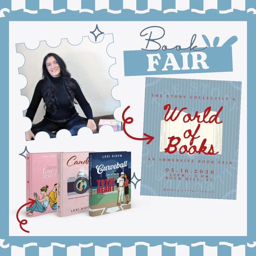 World of Books is bringing an immersive, multi-genre book fair to Rock Hill on May 16th &mdash; and you'll find me right where I belong, in Romance Alley. 🩷📚

#WorldOfBooks #TheStoryCollective #RockHillSC #OldTownRockHill #RomanceAlley #BookFair #B