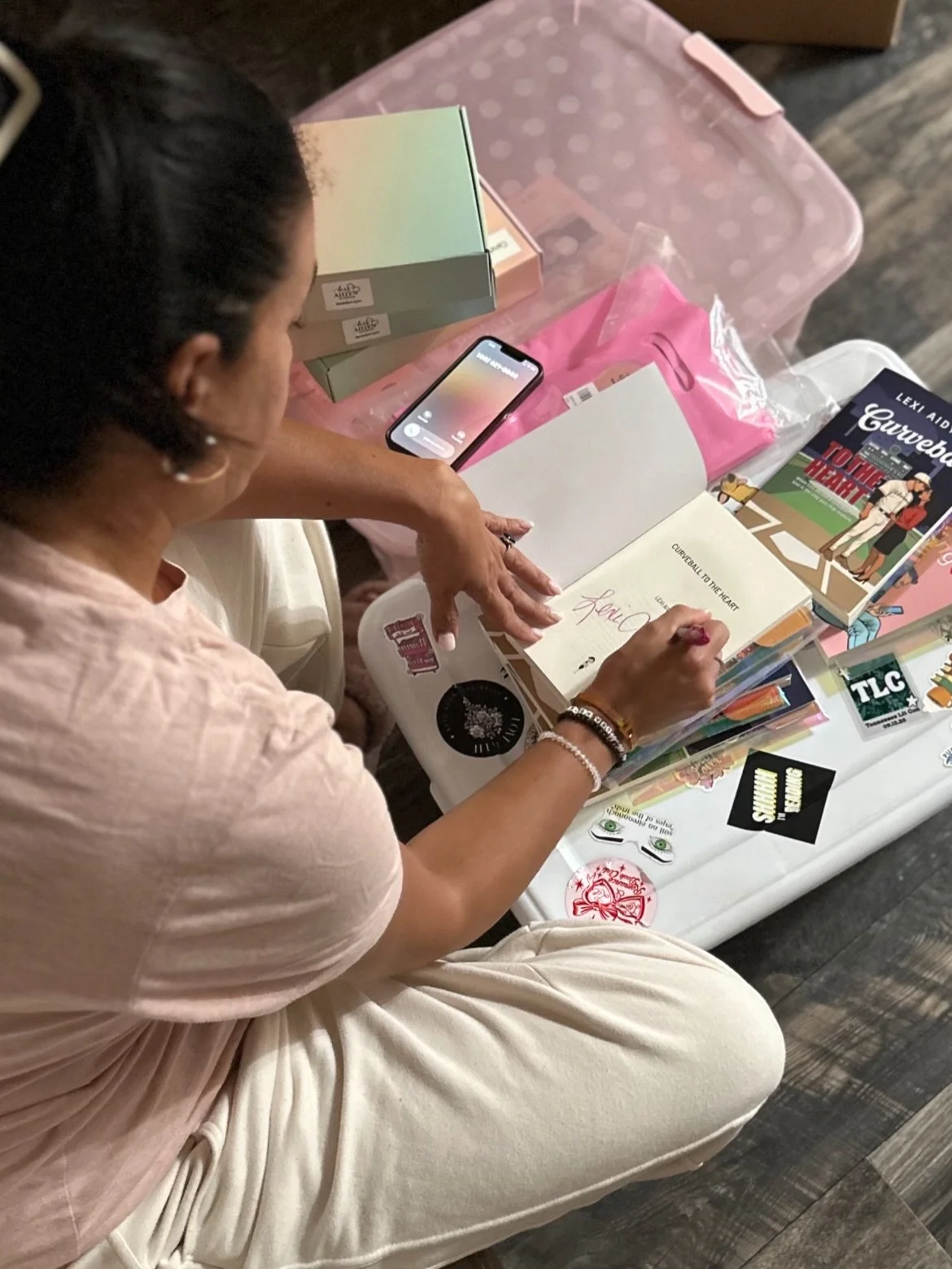Signing, stuffing, and low‑key whispering little love spells into every book club kit. Hope you feel it when you open yours!

#bookclub #romancebookstagram #booklover