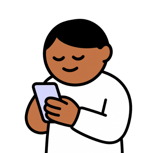 Person looking at mobile