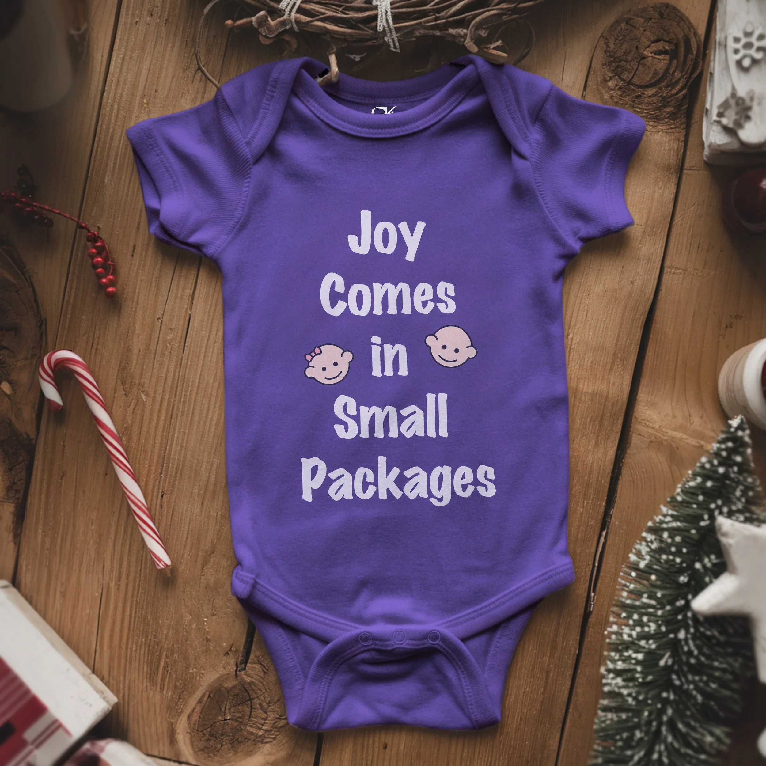 Onesie - Joy comes in small packages - B&W Design v2.jpg